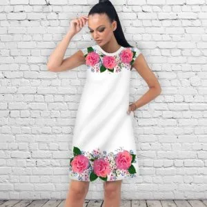 Сукня А-силуету з принтом Камелії 01