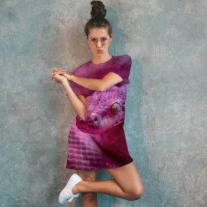 Плаття футболка з принтом рожева змія шкіра